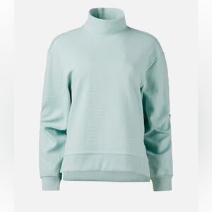 Columbia Mint Green Waffle Turtleneck Sweater